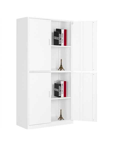 Professional Double Filing Cabinet 900x390x1800mm White | Stalwart DA-HDW04WHITE
