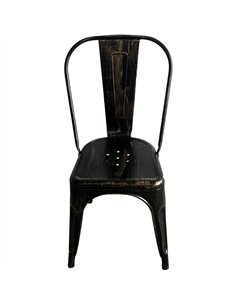 Industrial Dining Bistro Chair Aged Black Finish | Stalwart DA-HYX5031AGED 2