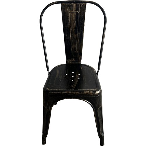 Industrial Dining Bistro Chair Aged Black Finish | Stalwart DA-HYX5031AGED