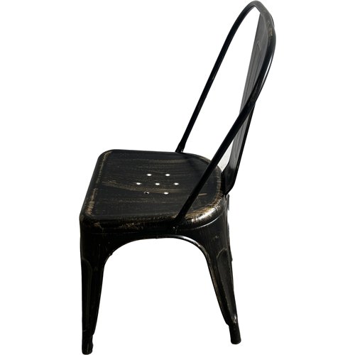 Industrial Dining Bistro Chair Aged Black Finish | Stalwart DA-HYX5031AGED