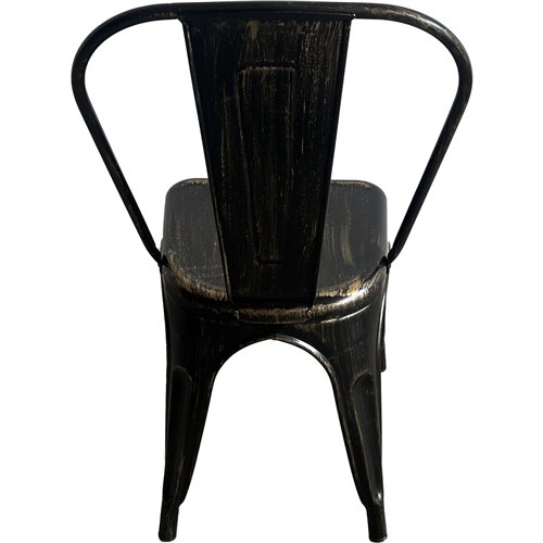 Industrial Dining Bistro Chair Aged Black Finish | Stalwart DA-HYX5031AGED