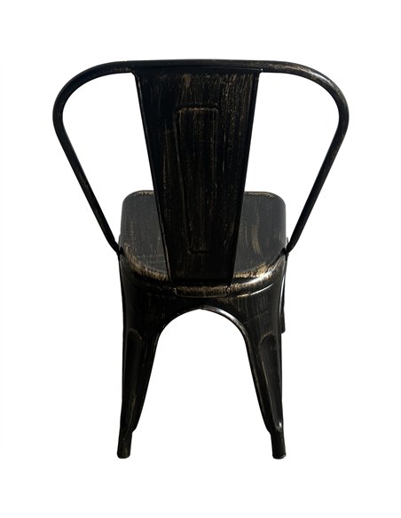 Industrial Dining Bistro Chair Aged Black Finish | Stalwart DA-HYX5031AGED
