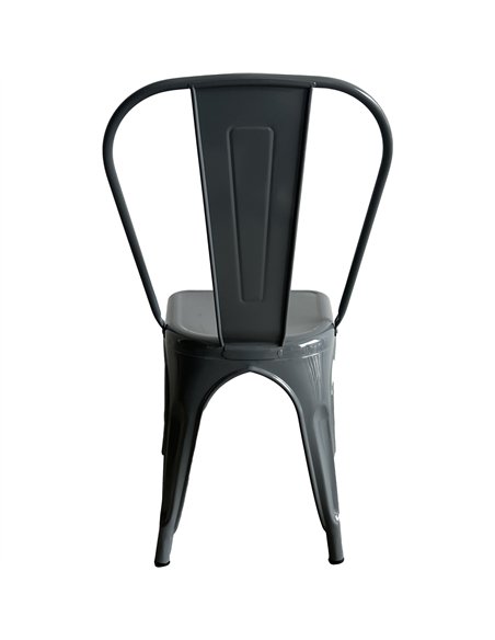 Vintage Industrial Metal Dining Bistro Chair Steel Gray Finish | Stalwart DA-HYX5031STEELGRAY