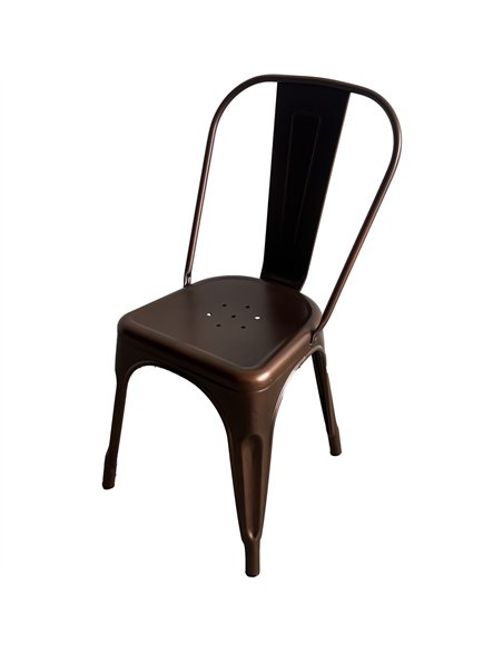 Vintage Industrial Metal Dining Bistro Chair Bronze Finish | Stalwart DA-HYX5031BRONZE