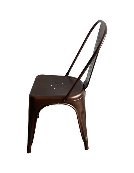 Vintage Industrial Metal Dining Bistro Chair Bronze Finish | Stalwart DA-HYX5031BRONZE