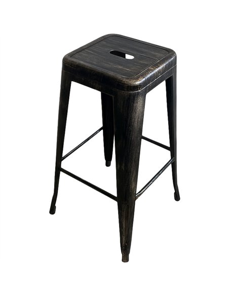 Industrial Bar Stool Aged Black Finish 310x310x770mm | Stalwart DA-HYX504AGED