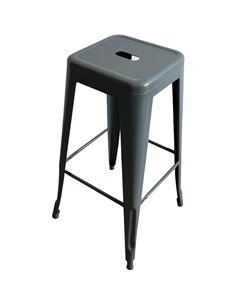 Industrial Bar Stool Steel Gray Finish 310x310x770mm | Stalwart DA-HYX504STEELGRAY