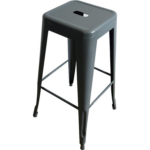Industrial Bar Stool Steel Gray Finish 310x310x770mm | Stalwart DA-HYX504STEELGRAY
