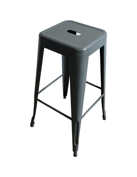 Industrial Bar Stool Steel Gray Finish 310x310x770mm | Stalwart DA-HYX504STEELGRAY