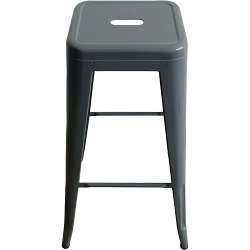 Industrial Bar Stool Steel Gray Finish 310x310x770mm | Stalwart DA-HYX504STEELGRAY