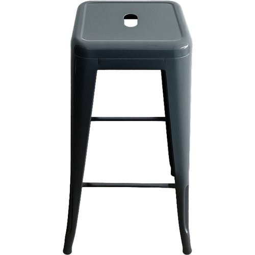 Industrial Bar Stool Steel Gray Finish 310x310x770mm | Stalwart DA-HYX504STEELGRAY