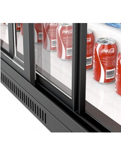 Back bar cooler 3 sliding doors 300 litres Black | Stalwart DA-BC03PS 2