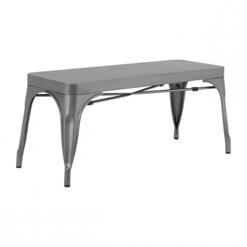 Bolero Bistro Metal Benches Gunmetal...