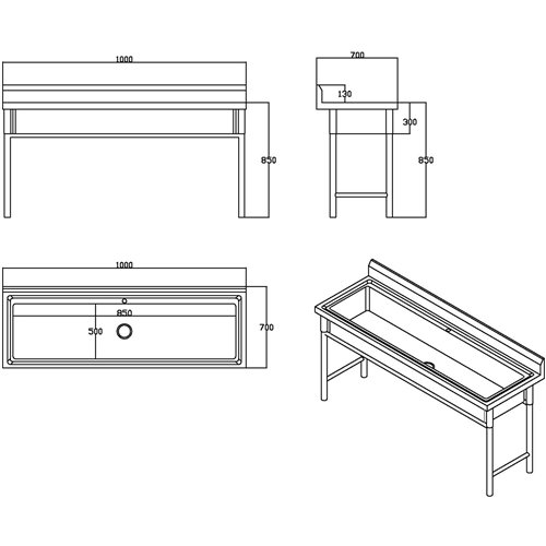 Commercial Stainless Steel Pot Wash Sink with Single Bowl and Splashback 1000x700x850mm | Stalwart DA-QNH614