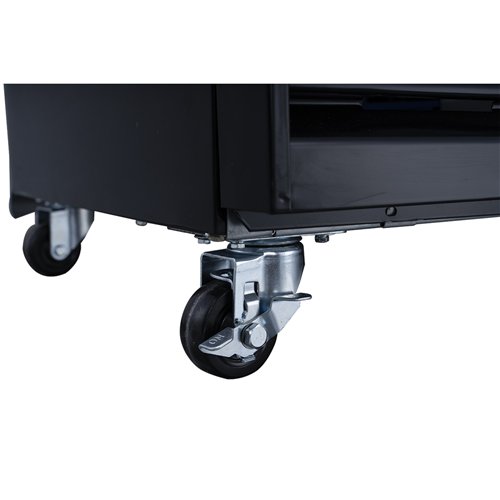 Commercial Bottle Cooler Upright 980 Litres Ventilated Cooling Twin Hinged Doors Canopy Light 1200x730x2036 Black | Stalwart DA-