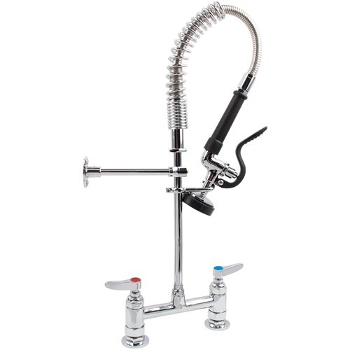 6-Inch Mini Dual Temperature Pre-Rinse Faucet with Spray Valve Deck Mount Chrome Plated Brass | Stalwart DA-5809A