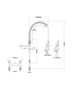 6-Inch Mini Dual Temperature Pre-Rinse Faucet with Spray Valve Deck Mount Chrome Plated Brass | Stalwart DA-5809A 2
