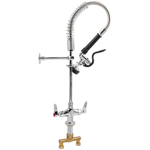 6-Inch Mini Dual Temperature Pre-Rinse Faucet with Spray Valve Deck Mount Chrome Plated Brass | Stalwart DA-5810A