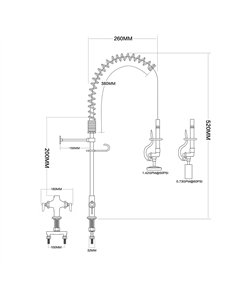 6-Inch Mini Dual Temperature Pre-Rinse Faucet with Spray Valve Deck Mount Chrome Plated Brass | Stalwart DA-5810A 2
