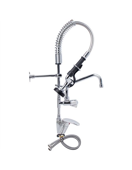 Mini Single Hole Deck Mount Dual Temperature High-Pressure Pre-Rinse Faucet with 8&quot Swing Nozzle Chrome Plated Brass | Stalw