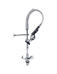 Single Hole Deck Mount Dual Temperature High-Pressure Pre-Rinse Faucet Chrome Plated Brass | Stalwart DA-6802A