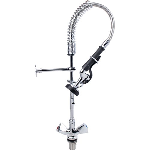 Single Hole Deck Mount Dual Temperature High-Pressure Pre-Rinse Faucet Chrome Plated Brass | Stalwart DA-6802A