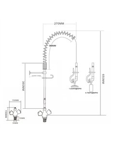Single Hole Deck Mount Dual Temperature High-Pressure Pre-Rinse Faucet Chrome Plated Brass | Stalwart DA-6802A 2