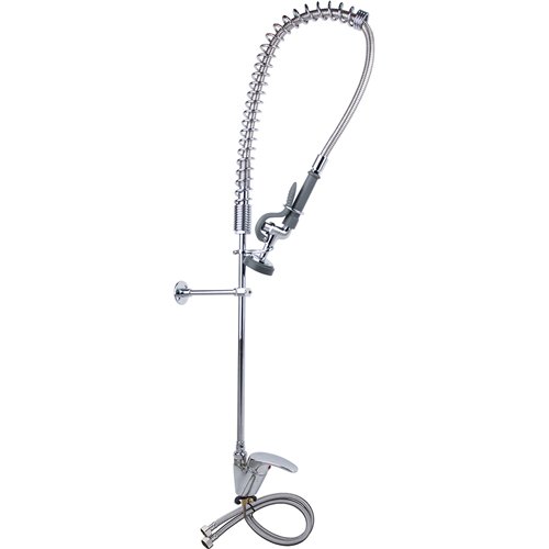 Single Hole Deck Mount Standard Pre-Rinse Faucet with Lever Handle Chrome Plated Brass | Stalwart DA-6901A