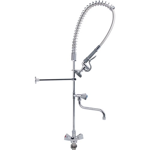 Standard Pre Rinser with Compression Cartridge and Rotary Handle &amp 12&quot Swing Nozzle Chrome Plated Brass | Stalwart DA-690