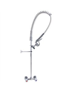 Standard Wall-Mounted Pre Rinser with Compression Cartridge and Rotary Handle Chrome Plated Brass | Stalwart DA-6903A