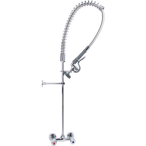 Standard Wall-Mounted Pre Rinser with Compression Cartridge and Rotary Handle Chrome Plated Brass | Stalwart DA-6903A