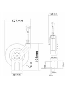 20M Epoxy-Coated Steel Hose Reel Swing Bracket Automatic Rewind Black | Stalwart DA-B71100120M 2