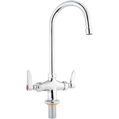 Commercial Single Hole Deck Mount Faucet with 6&quot Swivel Gooseneck Chrome Plated Brass | Stalwart DA-GD3601