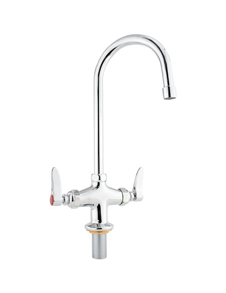 Commercial Single Hole Deck Mount Faucet with 6&quot Swivel Gooseneck Chrome Plated Brass | Stalwart DA-GD3601