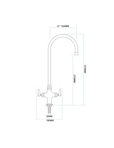 Commercial Single Hole Deck Mount Faucet with 6&quot Swivel Gooseneck Chrome Plated Brass | Stalwart DA-GD3601 2