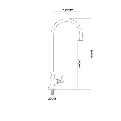 Commercial Single Hole Deck Mount Faucet with 6&quot Swivel Gooseneck Chrome Plated Brass | Stalwart DA-GD3603