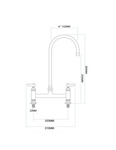 Commercial 8&quot Deck Mount Mixing Faucet with 6&quot Swivel Gooseneck Chrome Plated Brass | Stalwart DA-GD3605 2