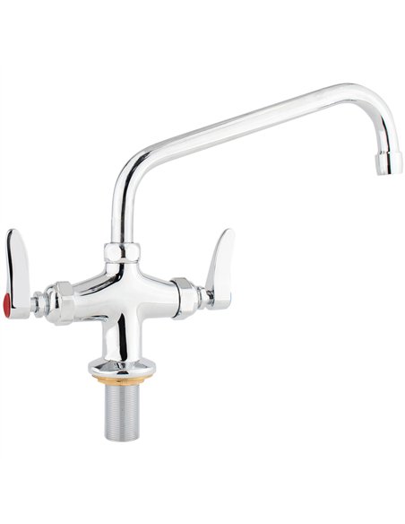 Commercial Single Hole Deck Mount Faucet with 10&quot Swing Nozzle Chrome Plated Brass | Stalwart DA-GD3610