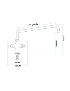 Commercial Single Hole Deck Mount Faucet with 10&quot Swing Nozzle Chrome Plated Brass | Stalwart DA-GD3610 2