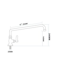 Commercial Single Hole Deck Mount Faucet with 10&quot Swing Nozzle Chrome Plated Brass | Stalwart DA-GD3612 2