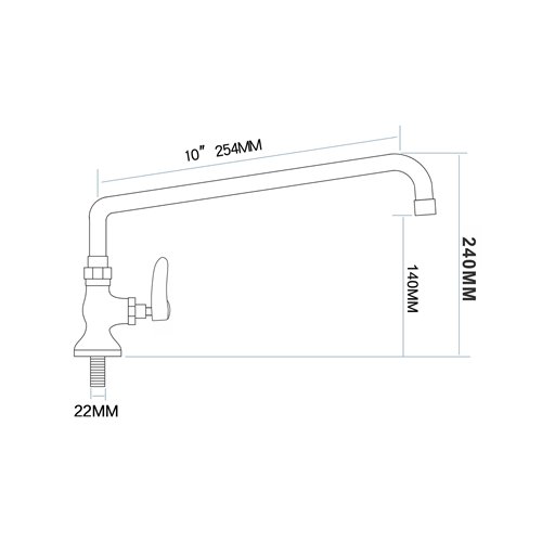 Commercial Single Hole Deck Mount Faucet with 10&quot Swing Nozzle Chrome Plated Brass | Stalwart DA-GD3612