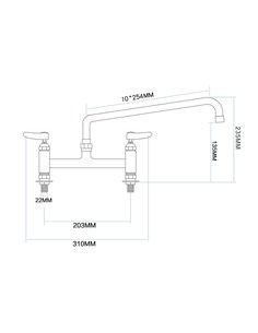 Commercial 8&quot Deck Mount Mixing Faucet with 10&quot Swing Nozzle Chrome Plated Brass | Stalwart DA-GD3614 2