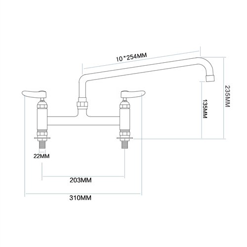 Commercial 8&quot Deck Mount Mixing Faucet with 10&quot Swing Nozzle Chrome Plated Brass | Stalwart DA-GD3614