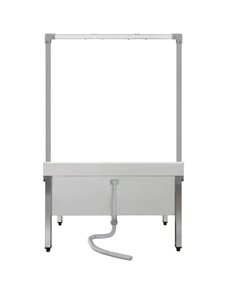 Commercial Stainless Steel Mop Sink with High Rack &amp 2-in-1 Mop Holder 1000x600x550mm | Stalwart DA-SMSJYHR10060