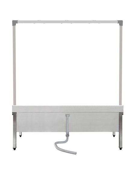 Commercial Stainless Steel Mop Sink with High Rack &amp 2-in-1 Mop Holder 1500x600x550mm | Stalwart DA-SMSJYHR15060