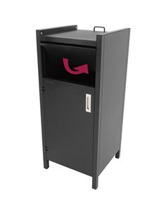 Commercial Rubbish Bin Cabinet &amp Tray Shelf 500x540x1255mm Black | Stalwart DA-TRC5054