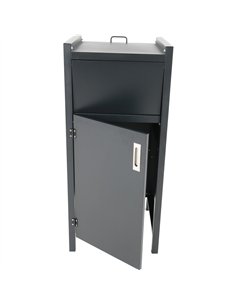 Commercial Rubbish Bin Cabinet & Tray Shelf 500x540x1255mm Black | Stalwart DA-TRC5054 2