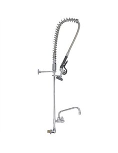Backsplash Mount Mixing Faucet with 20&quot Riser &amp 37&quot Flexible Hose &amp 12&quot Swing Nozzle Chrome Plated Brass | Sta