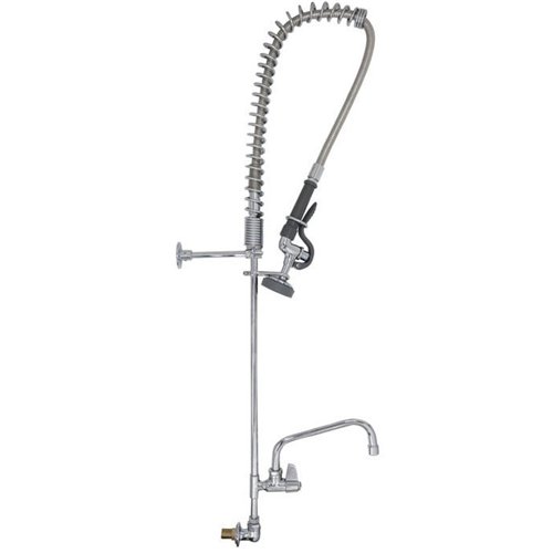 Backsplash Mount Mixing Faucet with 20&quot Riser &amp 37&quot Flexible Hose &amp 12&quot Swing Nozzle Chrome Plated Brass | Sta