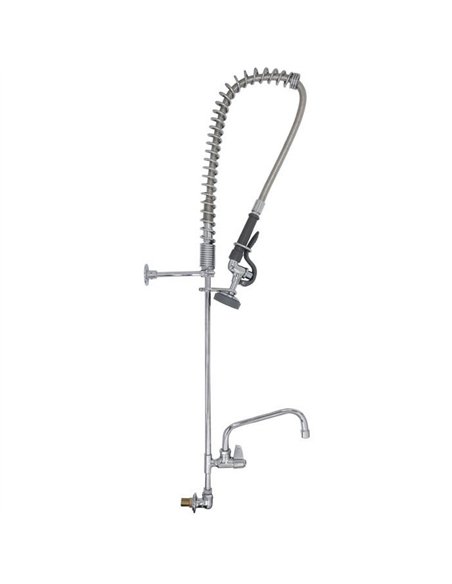 Backsplash Mount Mixing Faucet with 20&quot Riser &amp 37&quot Flexible Hose &amp 12&quot Swing Nozzle Chrome Plated Brass | Sta